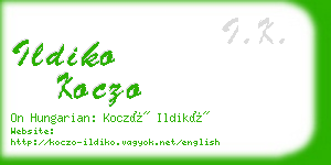 ildiko koczo business card